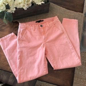 Coral pink forever 21 crop pants size s